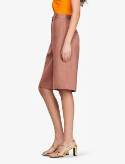 Sandro Aristide Straight-leg Mid-rise Cotton Shorts -Closet By She R04102455 BRUNS ALT02