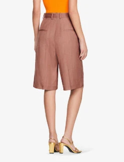 Sandro Aristide Straight-leg Mid-rise Cotton Shorts -Closet By She R04102455 BRUNS ALT03