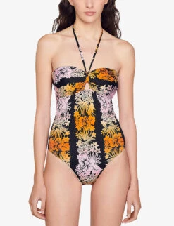 Sandro Pacifique Floral-print Swimsuit 9 Sandro Pacifique Floral-print Swimsuit -Closet By She R04102640 NOIRGRIS ALT02