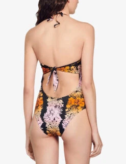 Sandro Pacifique Floral-print Swimsuit 10 Sandro Pacifique Floral-print Swimsuit -Closet By She R04102640 NOIRGRIS ALT03