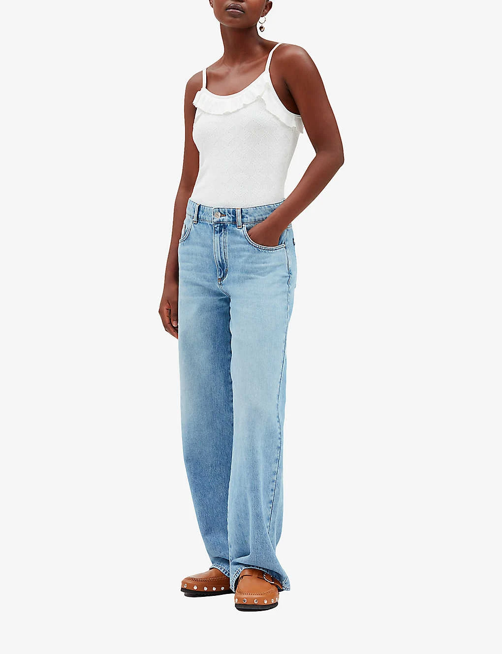 CLAUDIE PIERLOT Murmuri Ruffle-trim Woven Vest Top 4 CLAUDIE PIERLOT Murmuri Ruffle-trim Woven Vest Top - Image 2