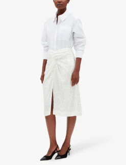 CLAUDIE PIERLOT Sequin Embellished Stretch-polyester Midi Skirt 9 CLAUDIE PIERLOT Sequin Embellished Stretch-polyester Midi Skirt -Closet By She R04103505 NATURELS ALT02