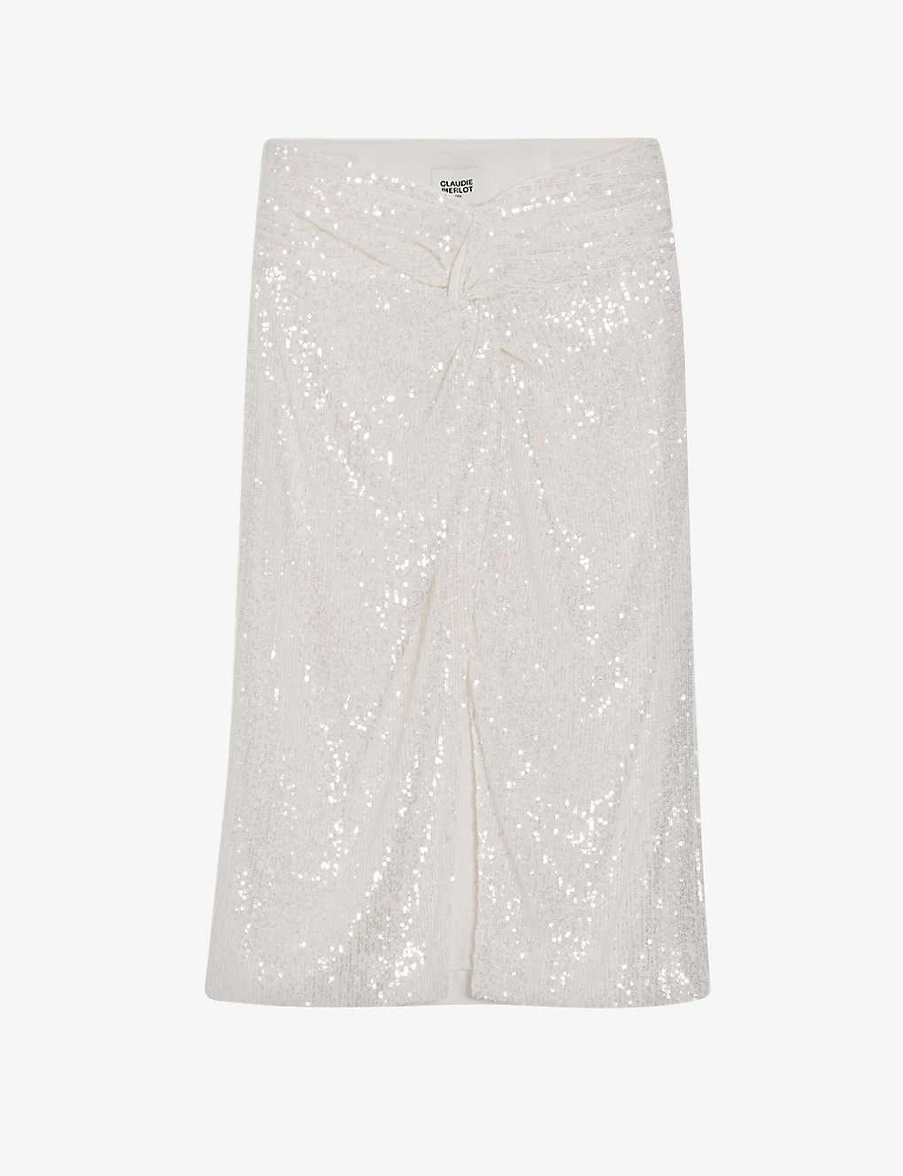 CLAUDIE PIERLOT Sequin Embellished Stretch-polyester Midi Skirt 3 CLAUDIE PIERLOT Sequin Embellished Stretch-polyester Midi Skirt