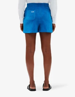 CLAUDIE PIERLOT Logo-embroidered Cotton-blend Shorts -Closet By She R04103540 BLEUS ALT03