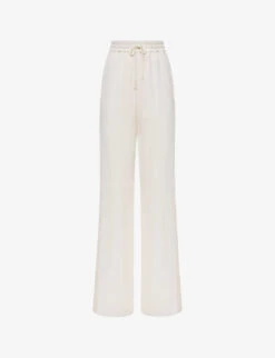 Reiss Rowan Lace-insert Wide-leg Woven Trousers