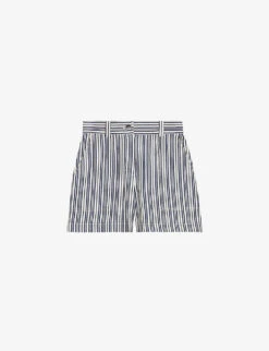 CLAUDIE PIERLOT Evy Striped Cotton Shorts