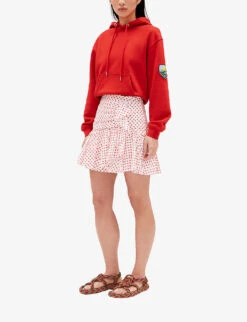 CLAUDIE PIERLOT Sister Floral-print Gathered-effect Cotton Mini Skirt -Closet By She R04104824 DIVERS ALT02
