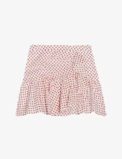 CLAUDIE PIERLOT Sister Floral-print Gathered-effect Cotton Mini Skirt