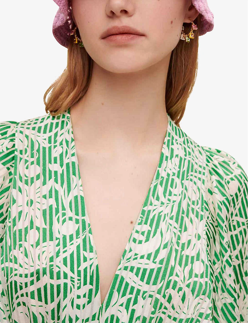 Maje Floral And Stripe-print Satin Maxi Dress 7 Maje Floral And Stripe-print Satin Maxi Dress - Image 5