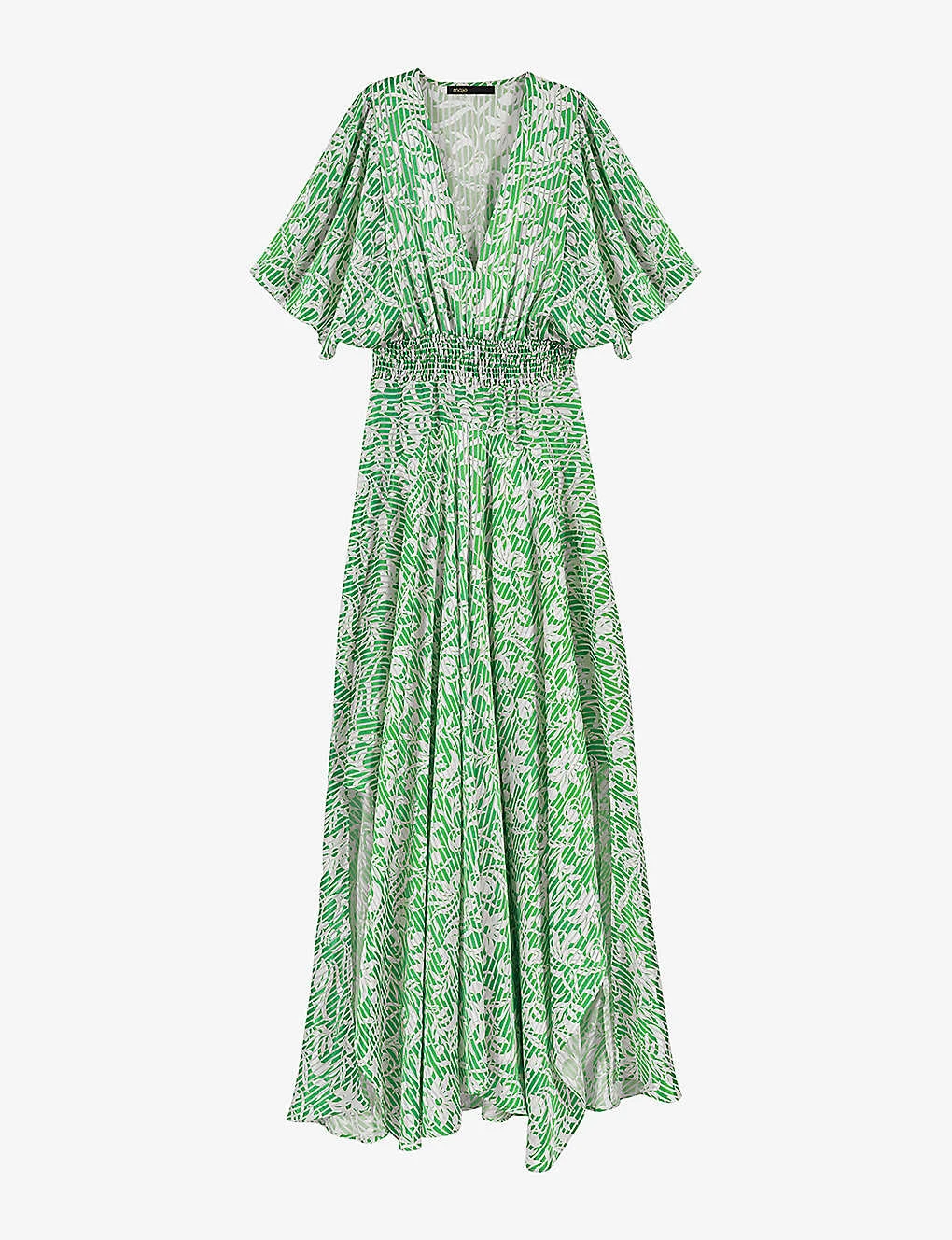 Maje Floral And Stripe-print Satin Maxi Dress 3 Maje Floral And Stripe-print Satin Maxi Dress