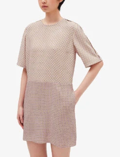 CLAUDIE PIERLOT Rayet Geometric Floral-print Woven Dress -Closet By She R04105510 DIVERS ALT04