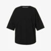 Palm Angels Oversized Logo-print Cotton-jersey T-shirt 2 Palm Angels Oversized Logo-print Cotton-jersey T-shirt -Closet By She R04107184 BLACKWHITE M