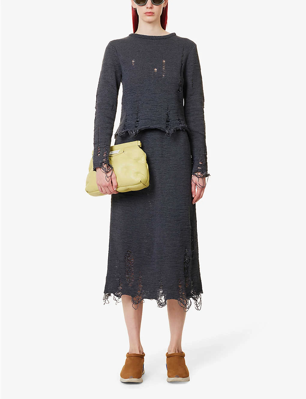 Distressed High-waist Knitted Skirt 3 Distressed High-waist Knitted Skirt - Image 2