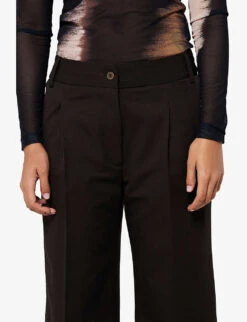 Germaine Straight-leg Mid-rise Recycled-polyester Trousers 11 Germaine Straight-leg Mid-rise Recycled-polyester Trousers -Closet By She R04110106 MUSTANG ALT04