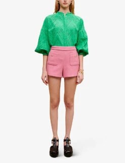 Maje Iapela Patch-pocket Stretch-tweed Shorts -Closet By She R04110656 ROSES ALT01