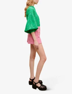 Maje Iapela Patch-pocket Stretch-tweed Shorts -Closet By She R04110656 ROSES ALT02