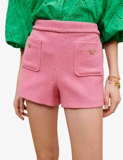 Maje Iapela Patch-pocket Stretch-tweed Shorts -Closet By She R04110656 ROSES ALT04