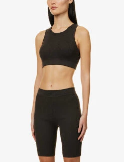 ESSENTIALS Logo-tab Ribbed Woven Shorts -Closet By She R04111040 OFFBLACK ALT02