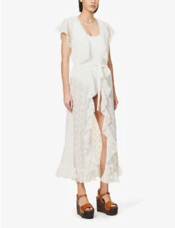 Melissa Odabash Brianna Frilled-trim Woven Midi Dress 9 Melissa Odabash Brianna Frilled-trim Woven Midi Dress -Closet By She R04111502 WHITE ALT02