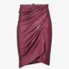 Vered Draped Slim-fit Stretch-jersey Midi Skirt -Closet By She R04111579 MAGENTA M
