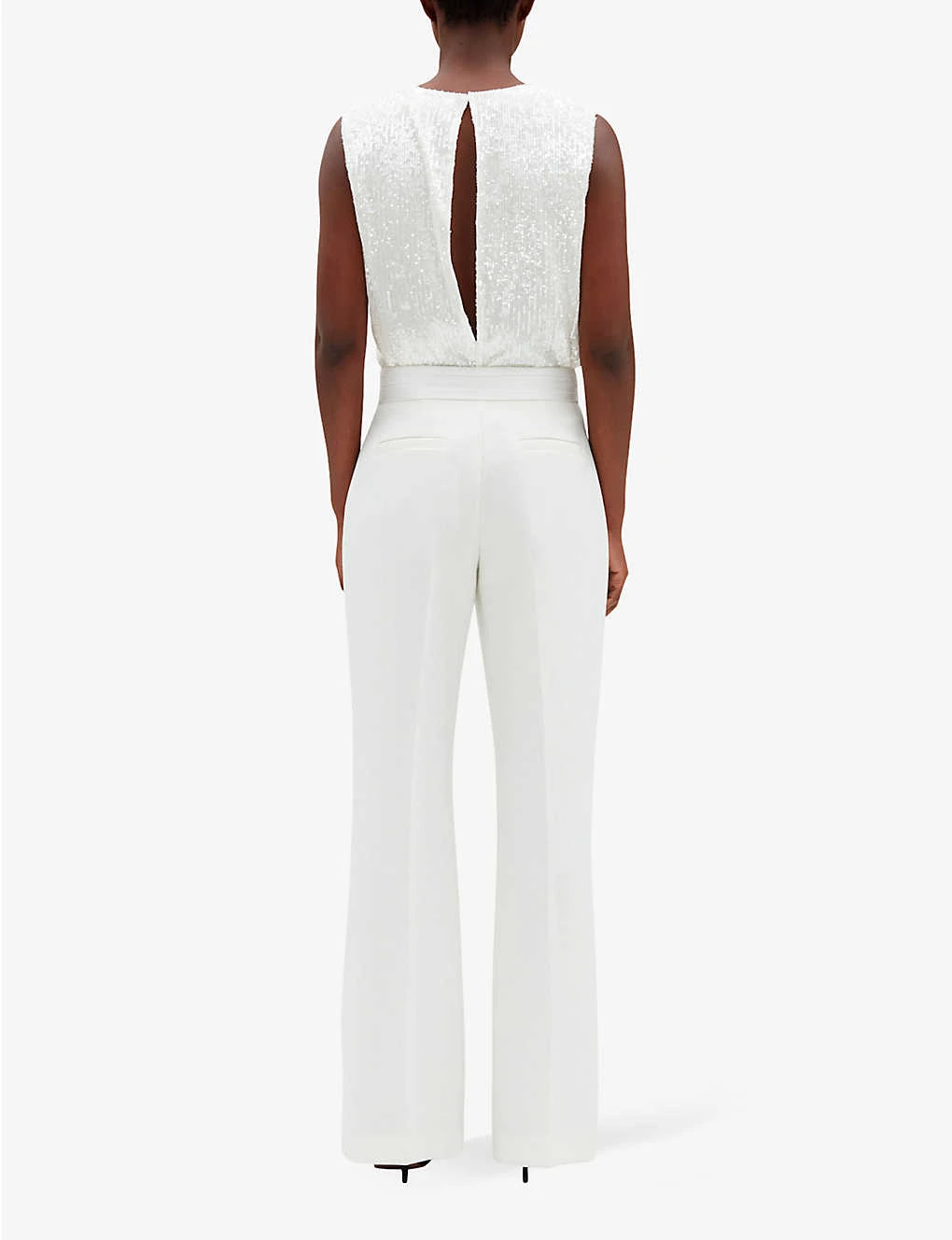CLAUDIE PIERLOT Plume Satin-waist Straight-leg Woven Trousers 6 CLAUDIE PIERLOT Plume Satin-waist Straight-leg Woven Trousers - Image 4
