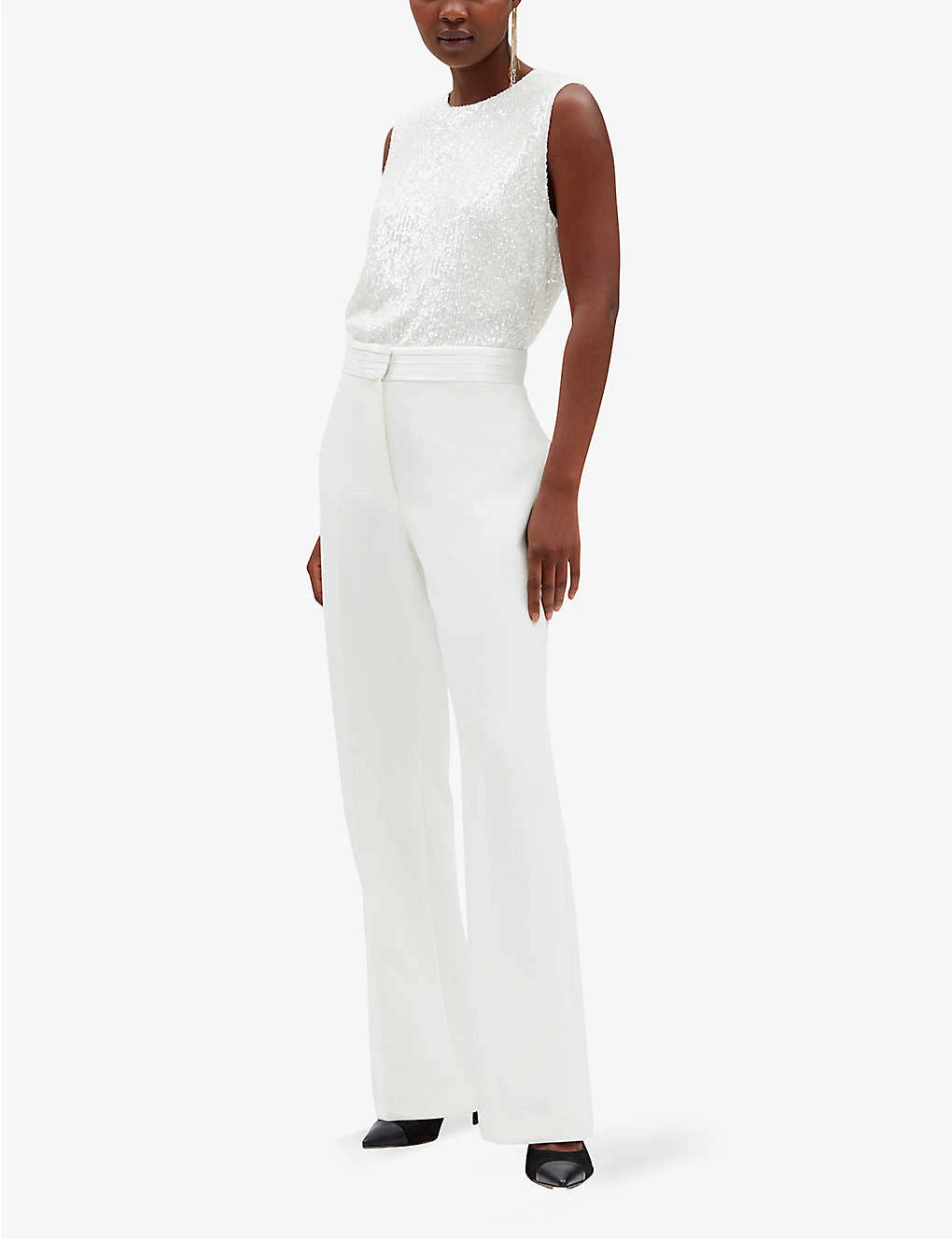 CLAUDIE PIERLOT Plume Satin-waist Straight-leg Woven Trousers 7 CLAUDIE PIERLOT Plume Satin-waist Straight-leg Woven Trousers - Image 5