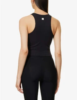 Vuori Mudra Brand-patch Stretch-jersey Top -Closet By She R04114833 BLACK ALT03