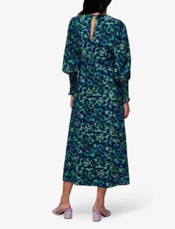 Whistles Ink Cheetah-print Woven Midi Dress -Closet By She R04116370 MULTICOLOURED ALT02