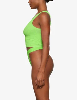 Ribbed Stretch-cotton Tank Top -Closet By She R04118233 NEONLIME ALT02