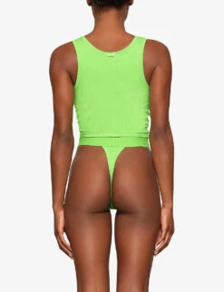 Ribbed Stretch-cotton Tank Top -Closet By She R04118233 NEONLIME ALT03