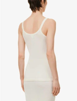 Bottega Veneta Semi-sheer Cotton-blend Knitted Top -Closet By She R04121126 CHALK ALT03