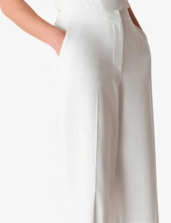 Whistles Andie Straight-leg High-rise Woven Wedding Trousers -Closet By She R04121174 IVORY ALT02