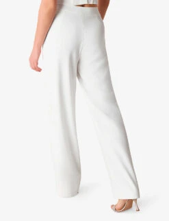 Whistles Andie Straight-leg High-rise Woven Wedding Trousers -Closet By She R04121174 IVORY ALT03