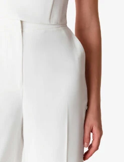 Whistles Andie Straight-leg High-rise Woven Wedding Trousers -Closet By She R04121174 IVORY ALT04