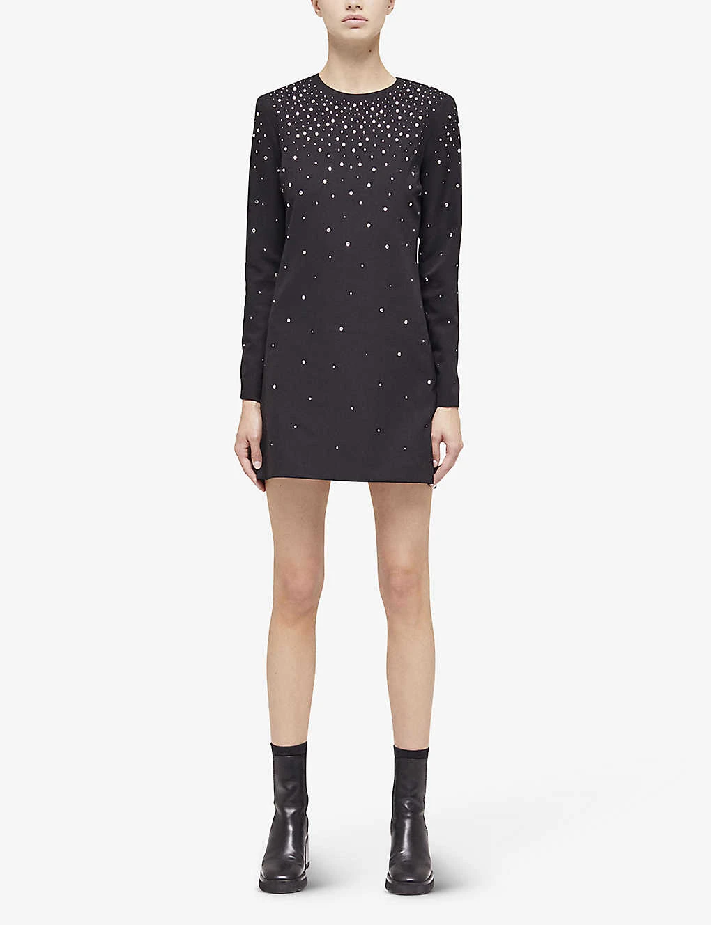 THE KOOPLES Rhinestone-embellished Woven Mini Dress 4 THE KOOPLES Rhinestone-embellished Woven Mini Dress - Image 2