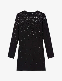 THE KOOPLES Rhinestone-embellished Woven Mini Dress