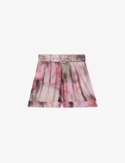 Ted Baker Floral-print Tailored High-rise Woven Shorts