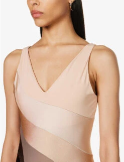 Rainbow V-neck Woven Maxi Dress -Closet By She R04123520 NUDERAINBOW ALT04