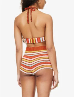 Chevron-pattern Crochet-knit Shorts -Closet By She R04126885 MULTI ALT03