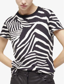 THE KOOPLES Zebra-print Cotton T-shirt -Closet By She R04127676 BLA28 ALT04