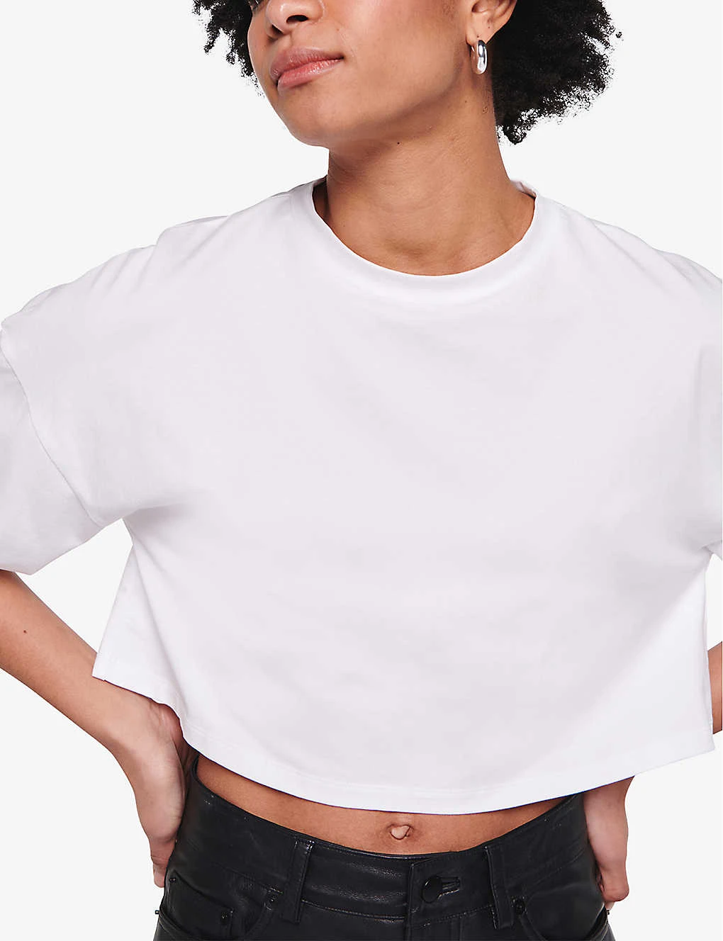Frances Cropped Oversized Stretch-cotton T-shirt 7 Frances Cropped Oversized Stretch-cotton T-shirt - Image 5