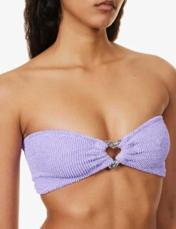 Nicole Crystal-embellished High-rise Bikini -Closet By She R04130206 LILACSILVER ALT04