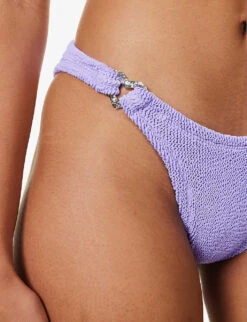 Nicole Crystal-embellished High-rise Bikini -Closet By She R04130206 LILACSILVER ALT05