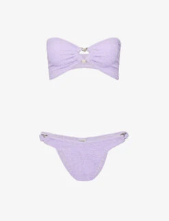 Nicole Crystal-embellished High-rise Bikini