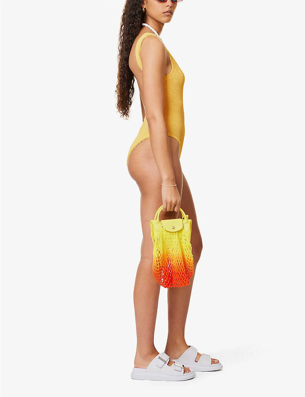 Square-neck Seersucker-weave Swimsuit 4 Square-neck Seersucker-weave Swimsuit - Image 2