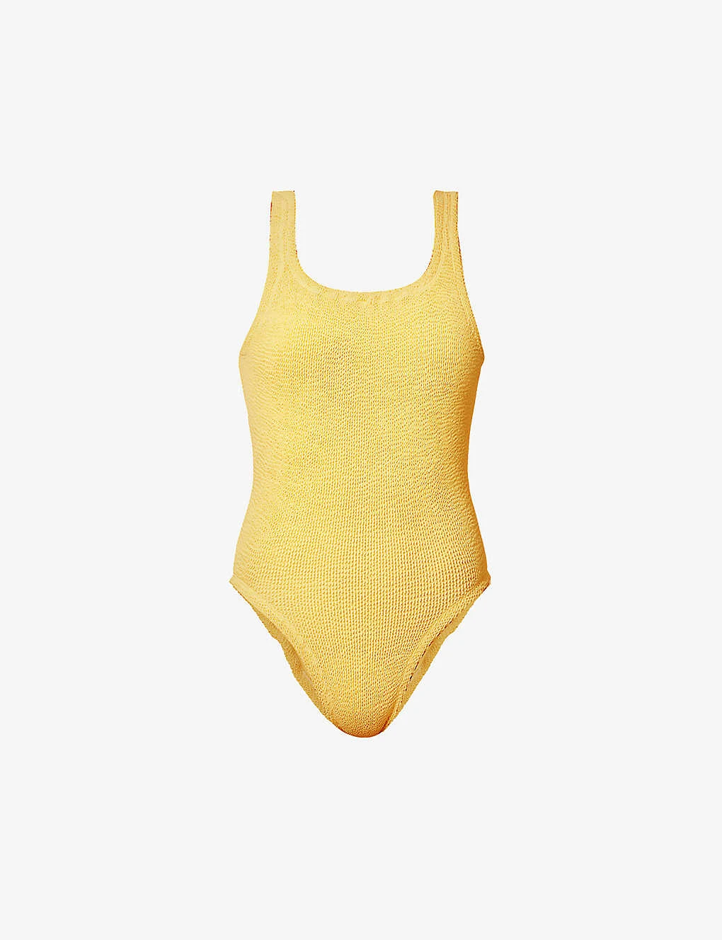 Square-neck Seersucker-weave Swimsuit 3 Square-neck Seersucker-weave Swimsuit