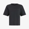 AllSaints Cygni Cut-out Organic-cotton T-shirt 2 AllSaints Cygni Cut-out Organic-cotton T-shirt -Closet By She R04131319 WASHEDBLACK M