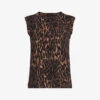 AllSaints Anita Leopard-print Cotton-jersey Top
