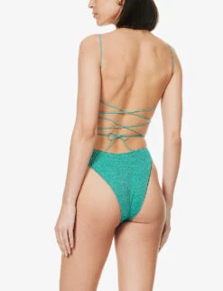 OSEREE Lumière Metallic-weave Swimsuit -Closet By She R04132766 AQUAMARINE ALT02