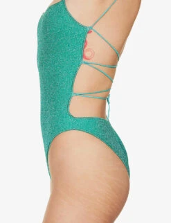 OSEREE Lumière Metallic-weave Swimsuit -Closet By She R04132766 AQUAMARINE ALT03
